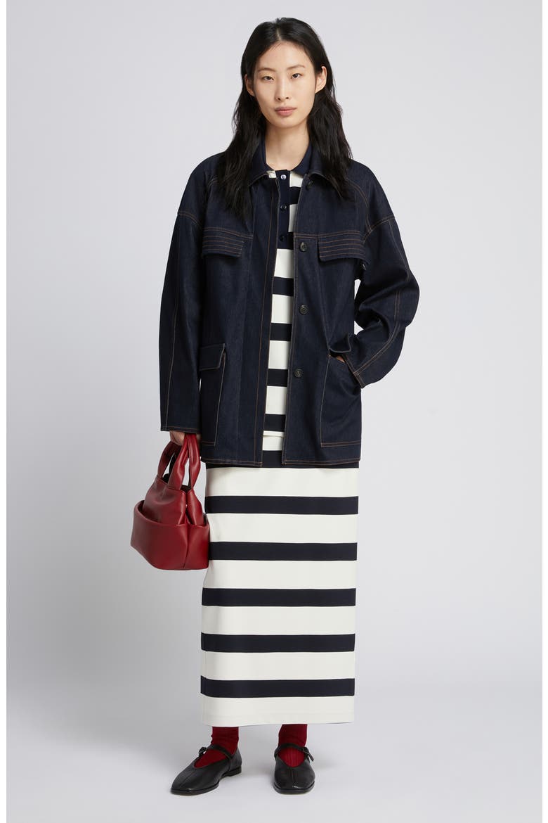 Riviera Stripe Maxi Skirt, Alternate, color, ULTRAMARINE