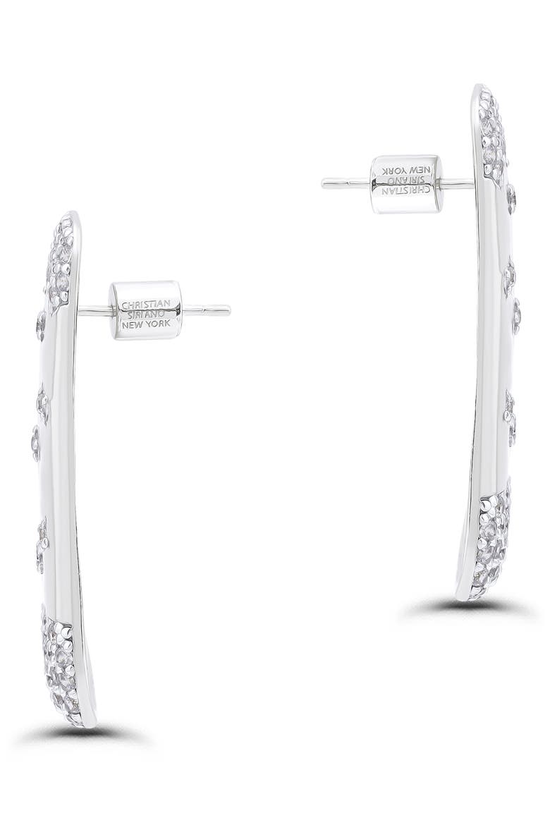 Cubic Zirconia Sprinkle Triangle Stud Earrings, Alternate, color, SILVER