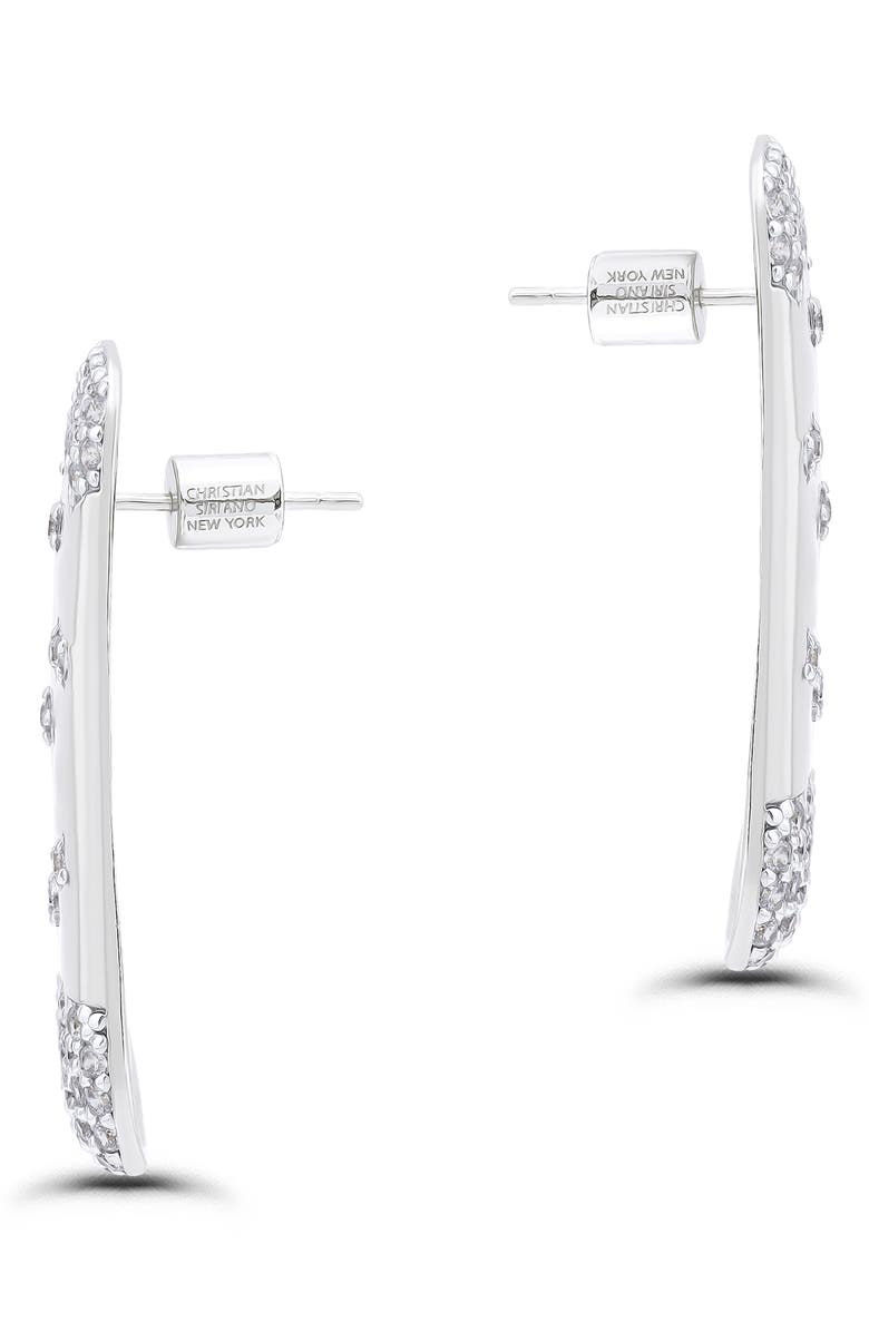 Christian Siriano New York Cubic Zirconia Sprinkle Triangle Stud Earrings, Alternate, color, Silver