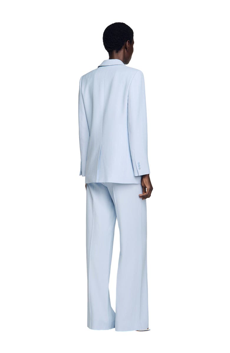 SANDRO Sequin-stripe tailored jacket, Alternate, color, Sky Blue