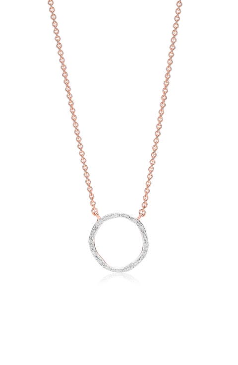 Riva Circle Diamond Pendant Necklace