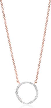 Monica Vinader Riva Circle Diamond Pendant Necklace