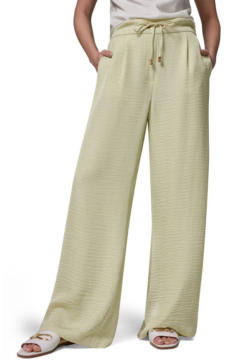Crinkle Tie Waist Wide Leg Pants, Main, color, CITRUS