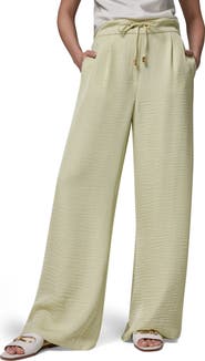 Donna Karan New York Crinkle Tie Waist Wide Leg Pants