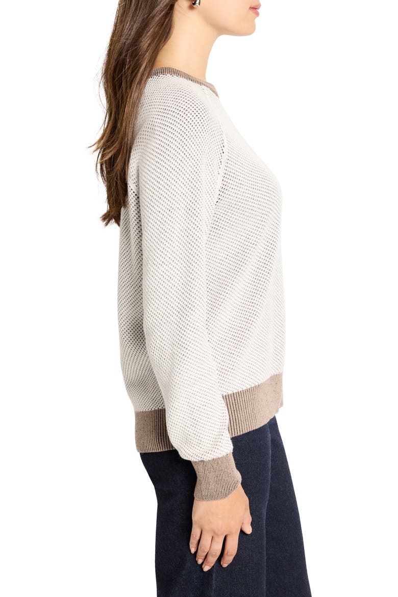 Textured Crewneck Sweater, Alternate, color, BLACK MULTI