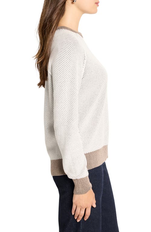 Nic + Zoe Nic+zoe Textured Crewneck Sweater In Metallic