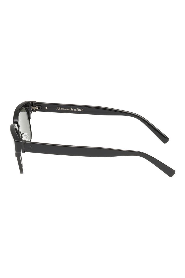 55mm Square Sunglasses, Alternate, color, SHINY BLACK / GREEN LENS