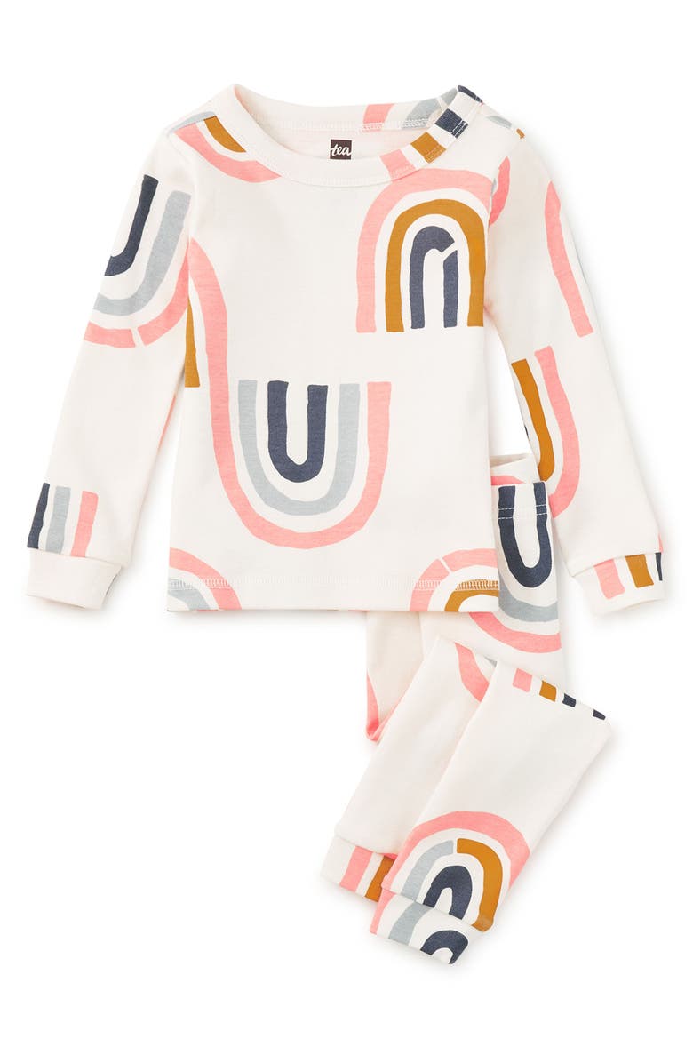 Tea Collection Goodnight Pajama Set, Alternate, color, Double Rainbow