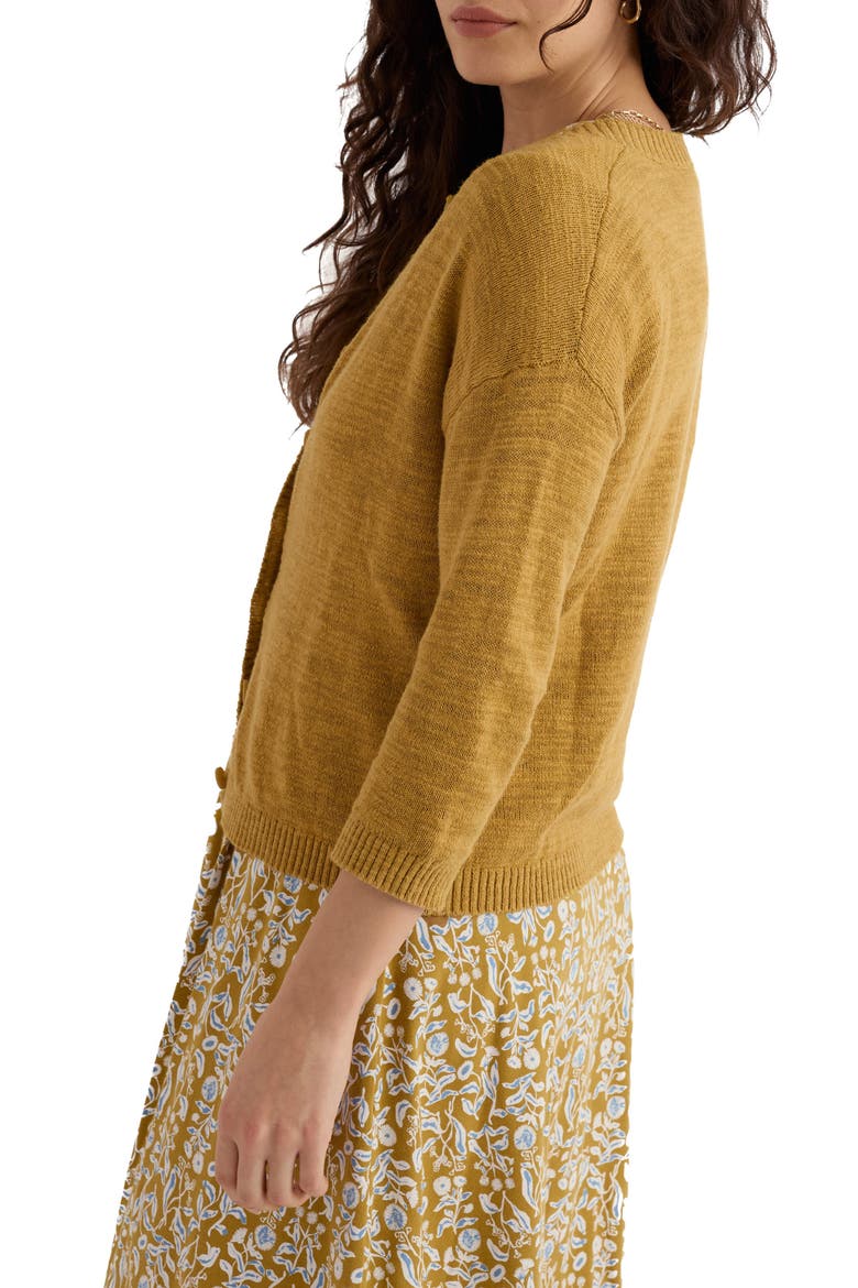 Pentire Steps Organic Cotton & Linen Cardigan, Alternate, color, KNIT MELANGE TANSY
