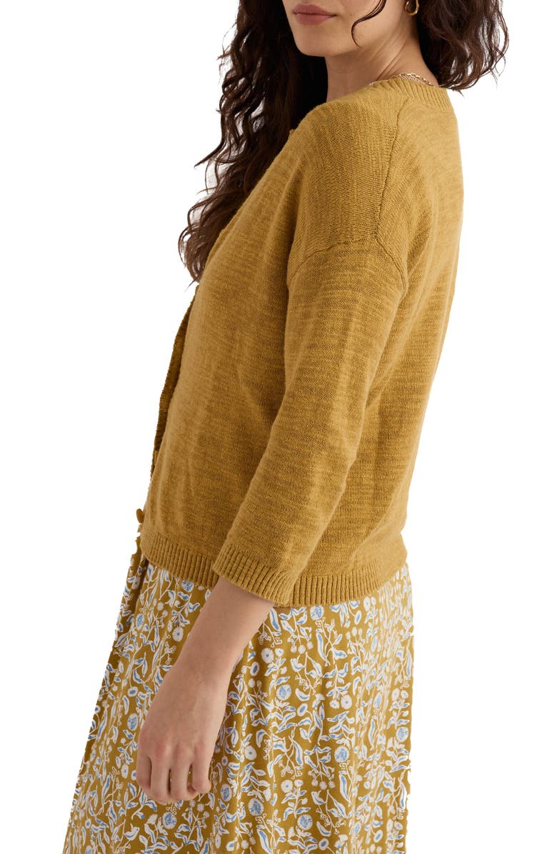 Seasalt Cornwall Pentire Steps Organic Cotton & Linen Cardigan, Alternate, color, Knit Melange Tansy