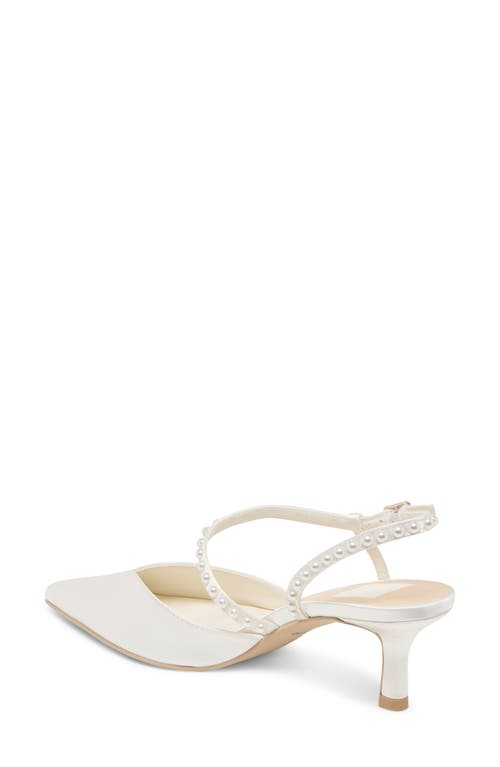 Dolce Vita Kamra Pearl Slingback Pointed Toe Pump In White