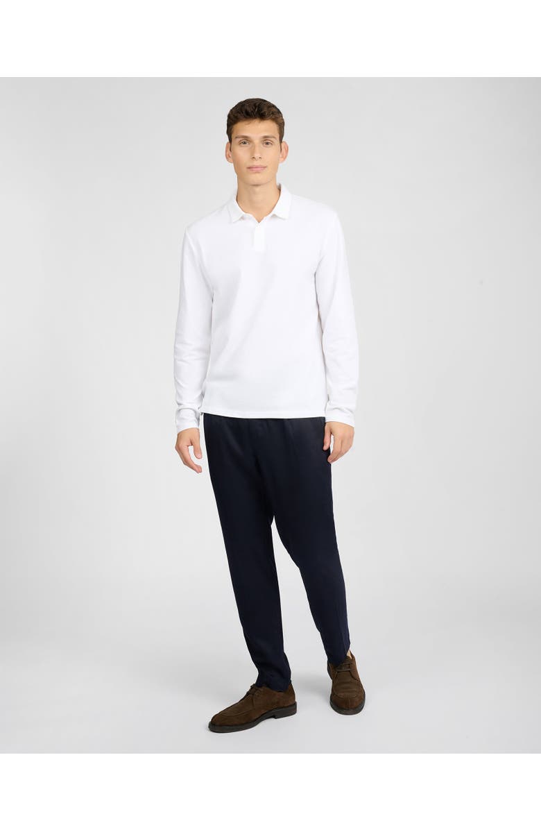 Onia Long Sleeve Pique Polo, Alternate, color, White