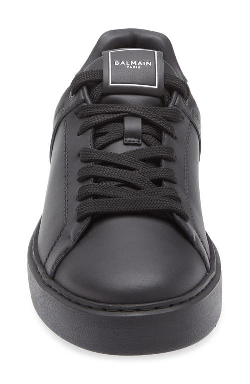 Balmain B Court Sneakers Flat Sole Round Toe In Black