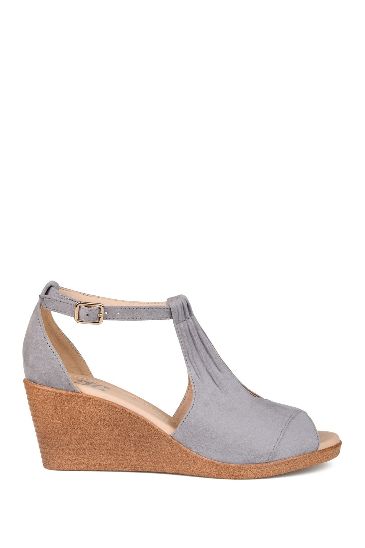 Journee Collection Kedzie Wedge Sandal - Narrow Width, Alternate, color, Grey