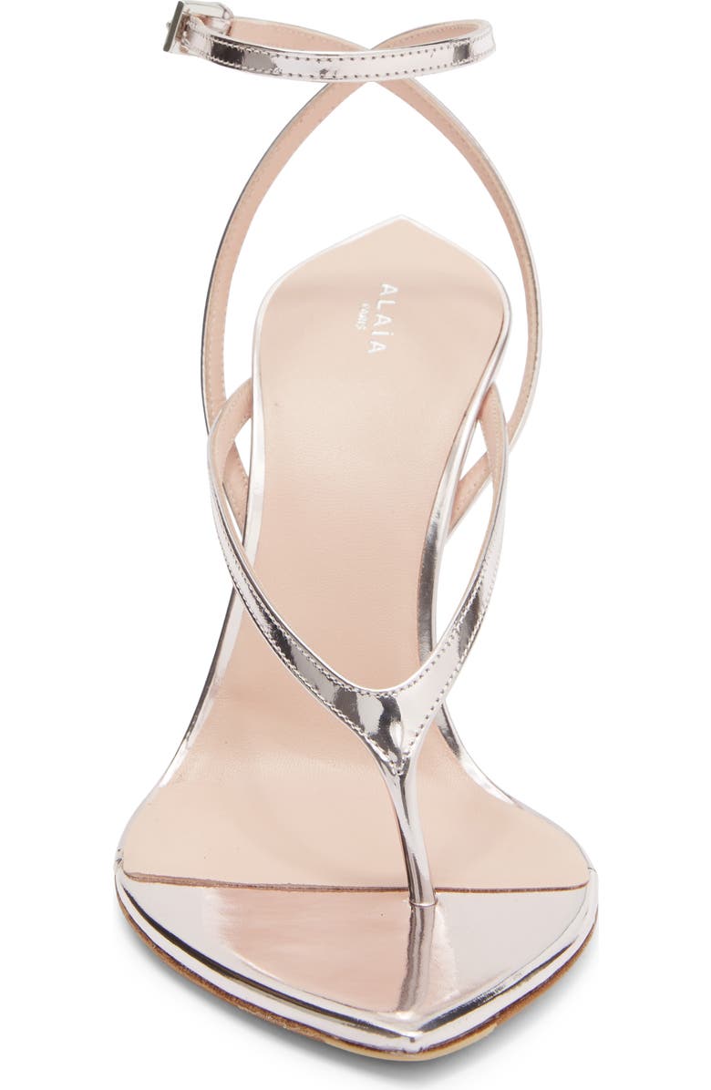Alaïa Invisible Wedge Ankle Strap Sandal, Alternate, color, Blush/ Argent