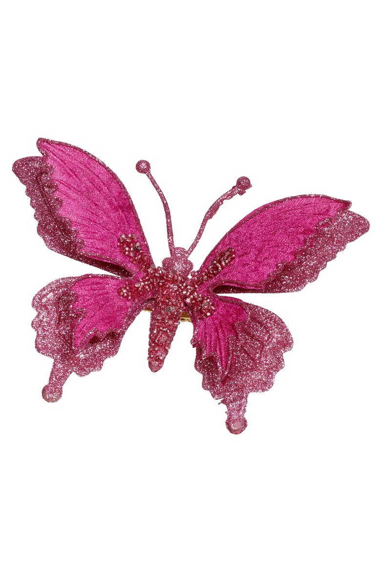 Glitter Fantasy Butterfly Clip, Set of 12, Main, color, Fuschia