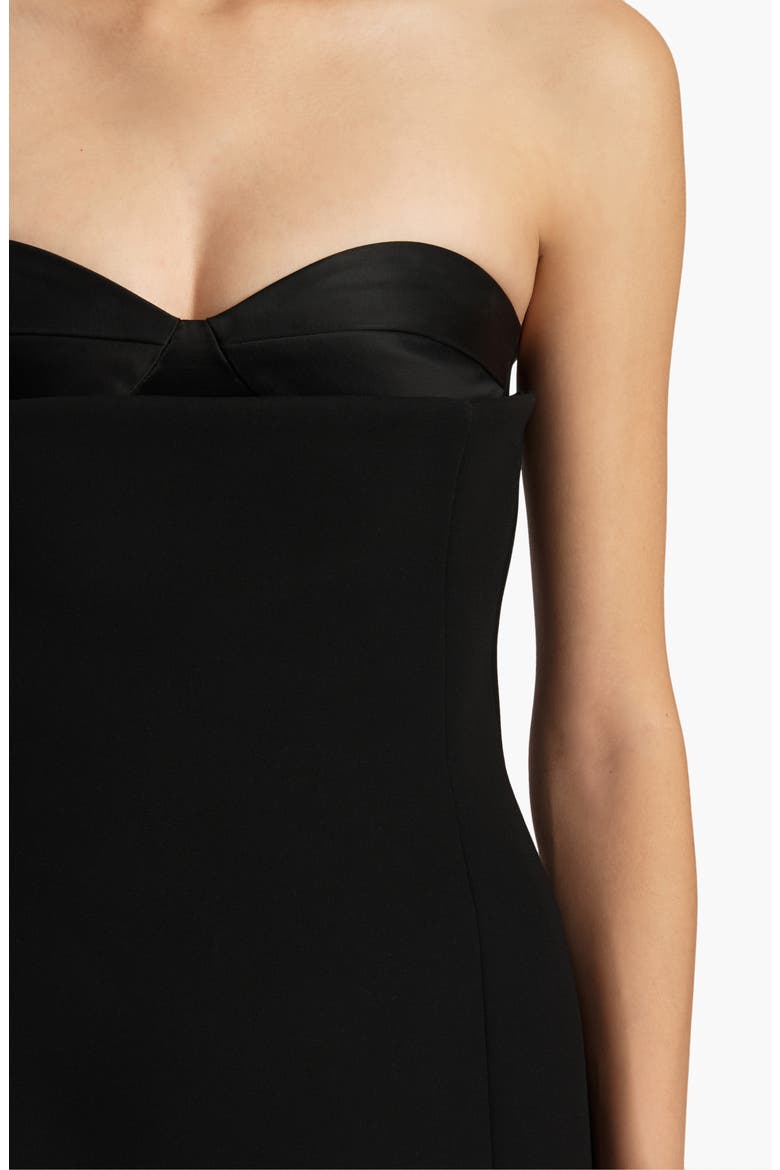 Ayla Strapless Satin Back Crepe Bustier Top, Alternate, color, BLACK