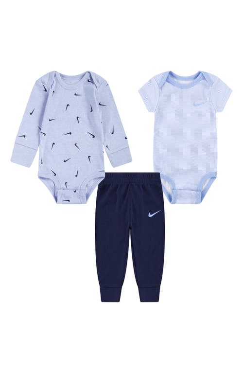 Nike Essentials 2-pack Bodysuits & Joggers Set In Cobalt Bliss Heather