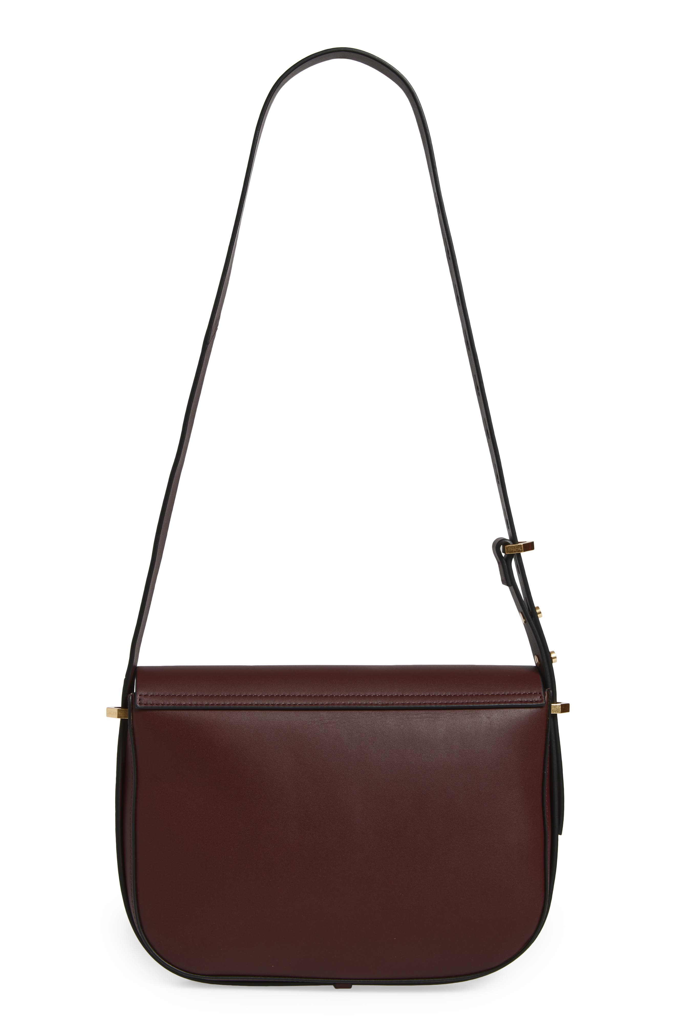 AllSaints Etta Leather Shoulder Bag, Alternate, color, Dark Red