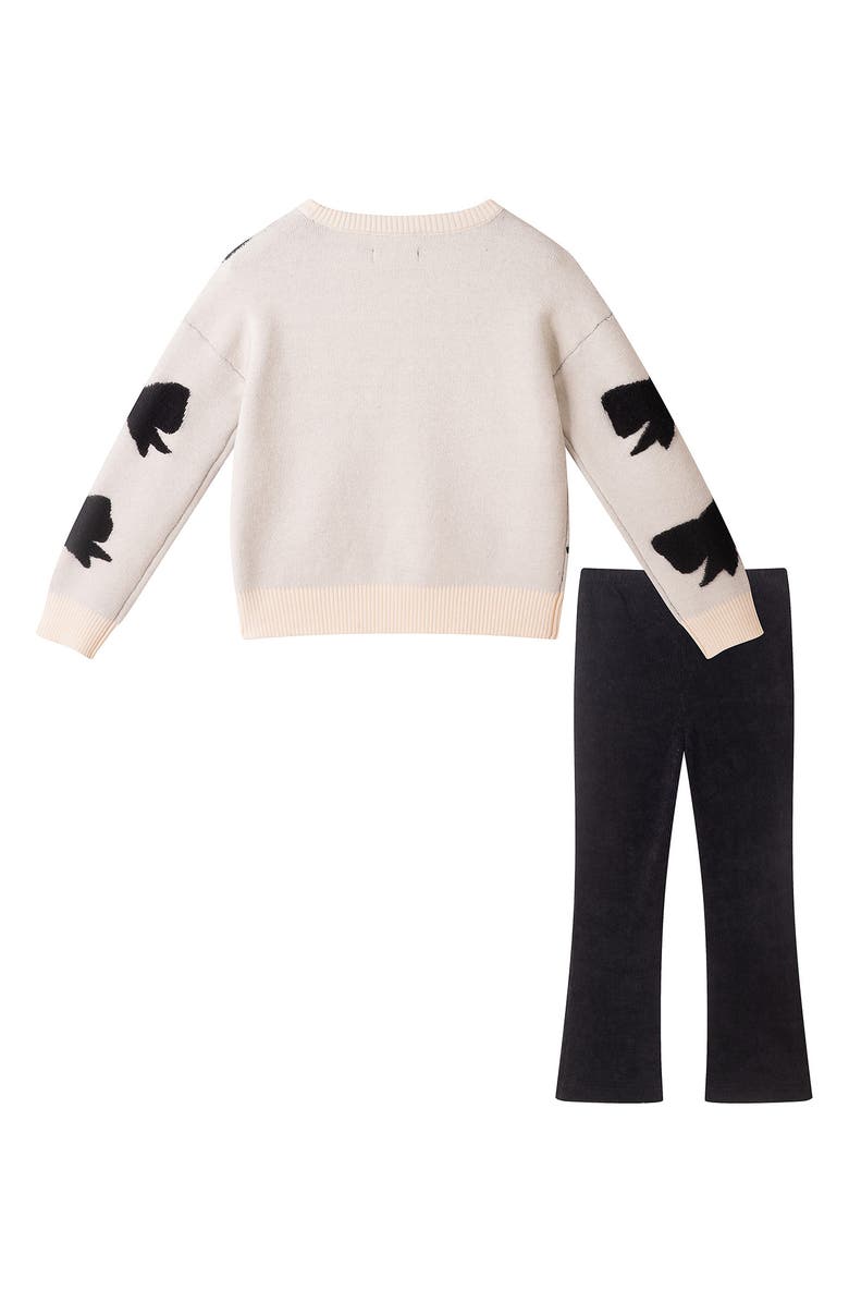 Andy & Evan Kids' Bow Sweater & Flare Leggings Set, Alternate, color, Cream