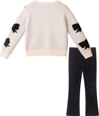 Kids' Bow Sweater & Flare Leggings Set