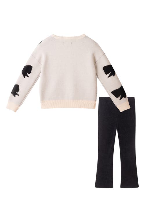 Andy & Evan Kids' Bow Sweater & Flare Leggings Set In Neutral