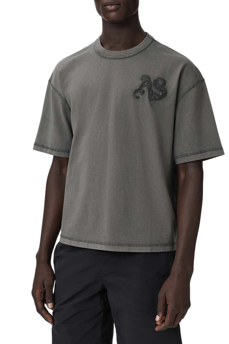 Insignia Logo Appliqué Organic Cotton T-Shirt, Main, color, WASHED BLACK