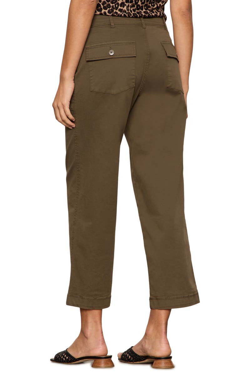 Sanctuary Ranger Relaxed Straight Leg Stretch Cotton Crop Pants, Alternate, color, Burnt Olive Green