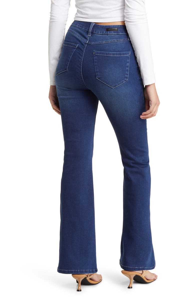 1822 Denim High Waist Slit Hem Flare Jeans, Alternate, color, 