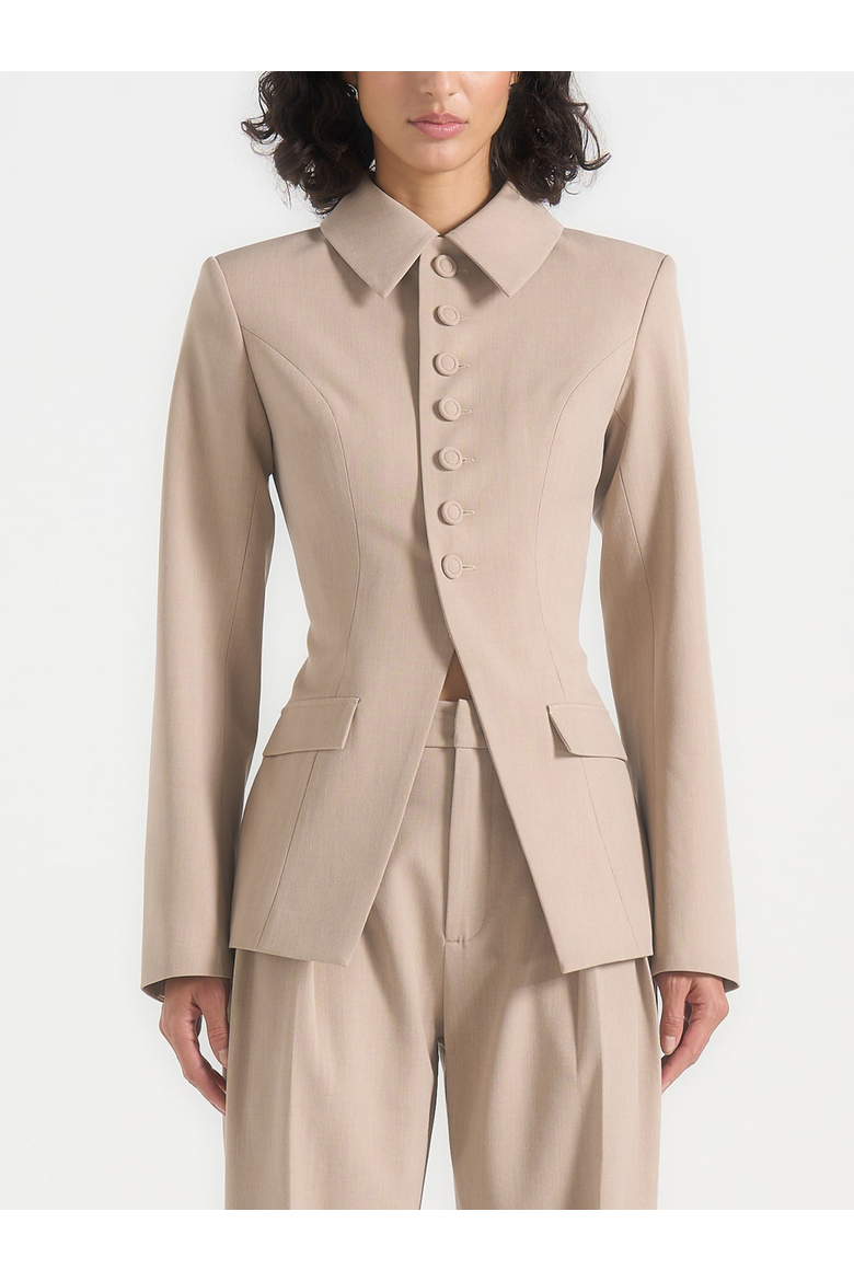Harper Tailored Cinch Blazer With Detachable Collar, Main, color, Taupe