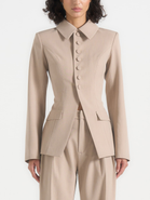 Manière De Voir Harper Tailored Cinch Blazer With Detachable Collar