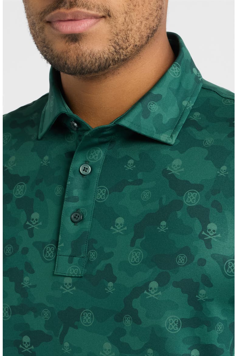 Icon Camo Stretch Tech Jersey Golf Polo Shirt, Alternate, color, PINE