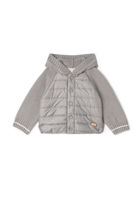 Quilted Hood Coat with Knit Sleeves and Snap Closure (Toddler)