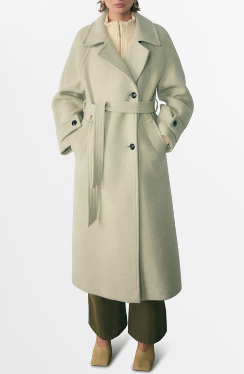 MANGO MANGO BELTED OVERSIZE WOOL BLEND COAT 