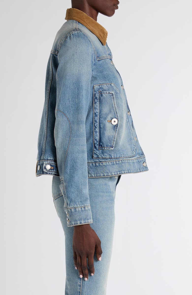 McQueen Boxy Denim Jacket, Alternate, color, Royal