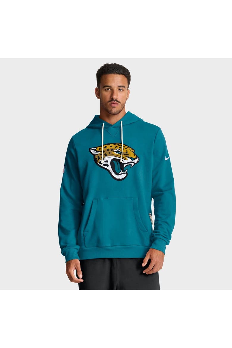 Men's Nike Teal Jacksonville Jaguars Sideline Standard Issue Initial Home Dri-FIT Hoodie, Alternate, color, Teal