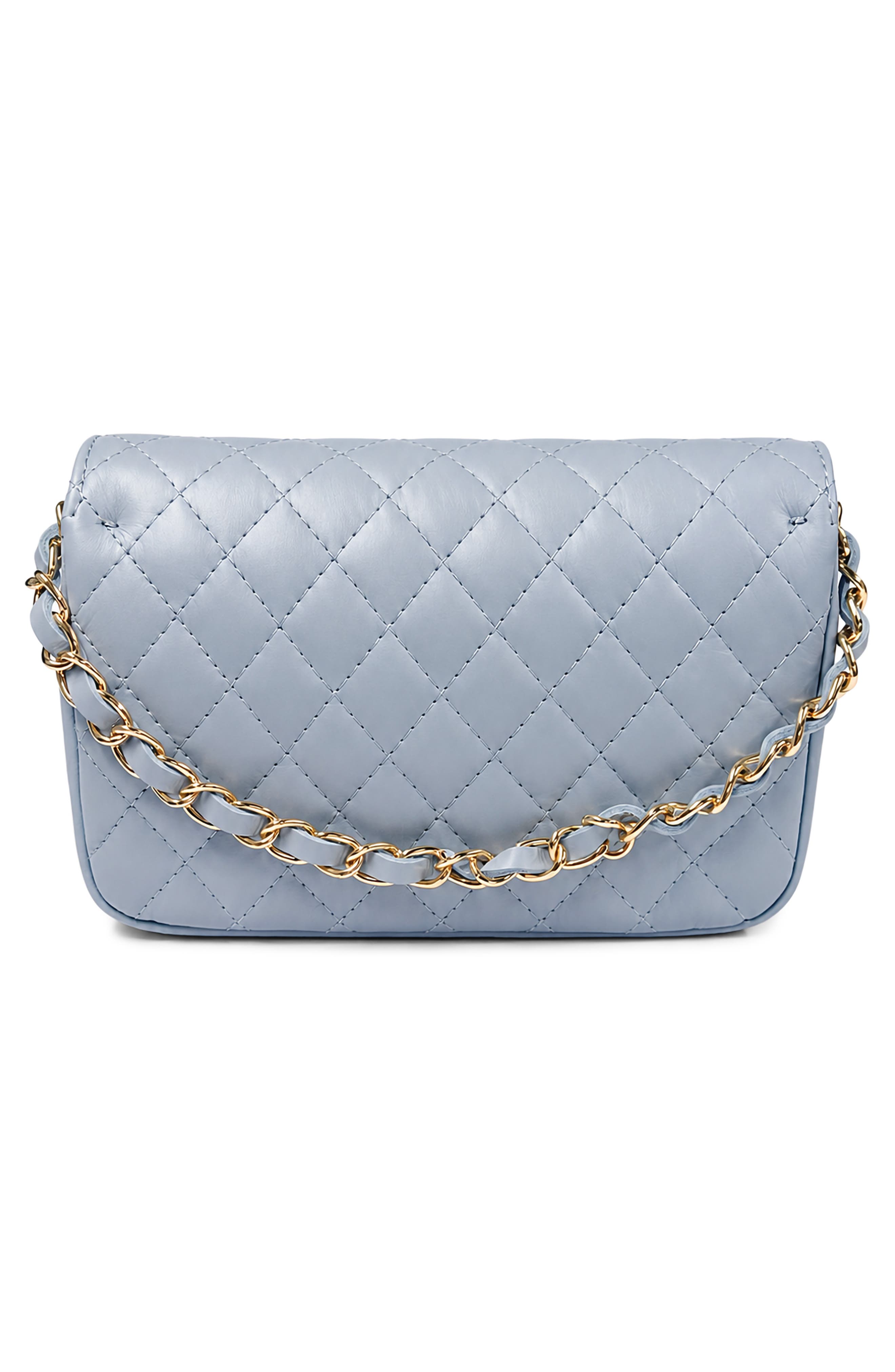 Quinn Quilted Leather Crossbody Bag, Alternate, color, PALE BLUE