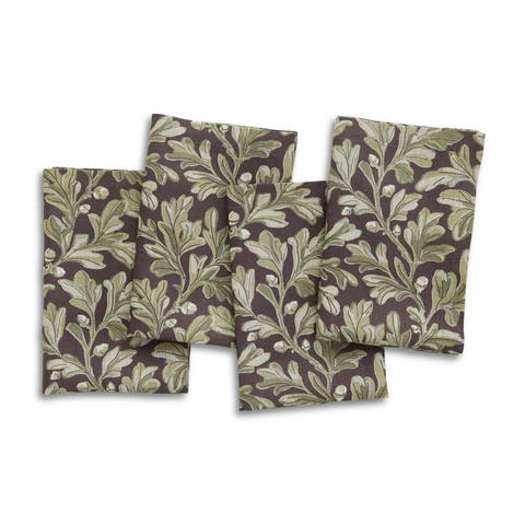 Linen Dinner Napkins Set of 4, 20 x 20" - Fallen Leaves