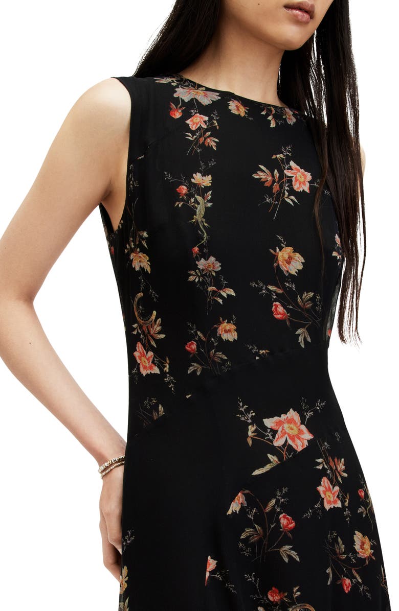 AllSaints Jules Tanana Floral Chiffon Midi Dress, Alternate, color,