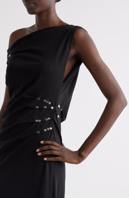 Dries Van Noten Embellished One-shoulder Cotton Knit Dress In Black