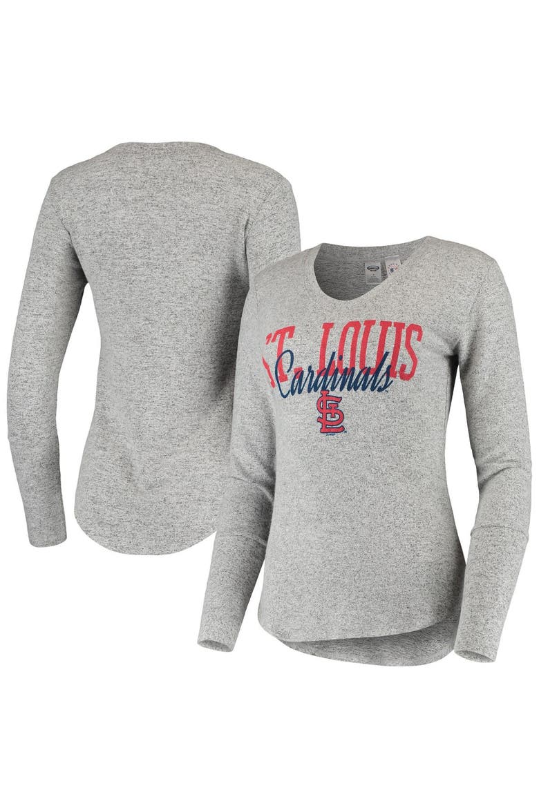 Women's Concepts Sport Heathered Gray St. Louis Cardinals Tri-Blend Long Sleeve T-Shirt, Main, color, Gray