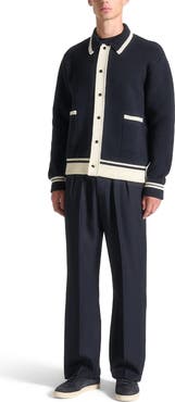 Manière De Voir Julien Classic Combed Cotton Knit Cardigan