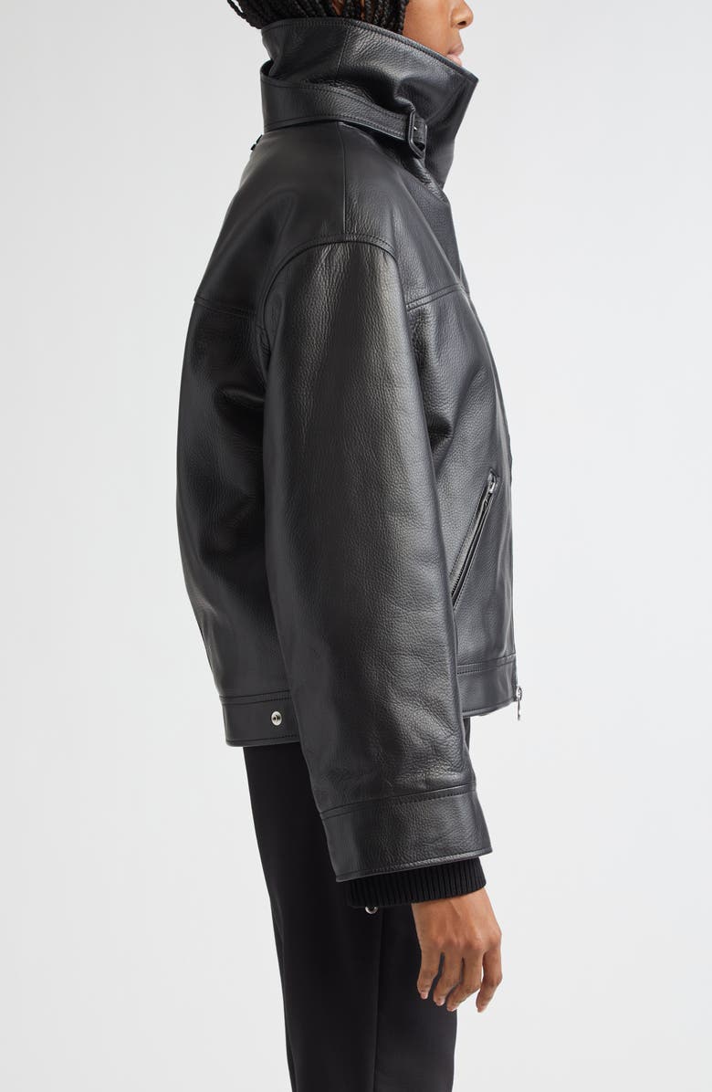 Courrèges Oversize Leather Jacket, Alternate, color,