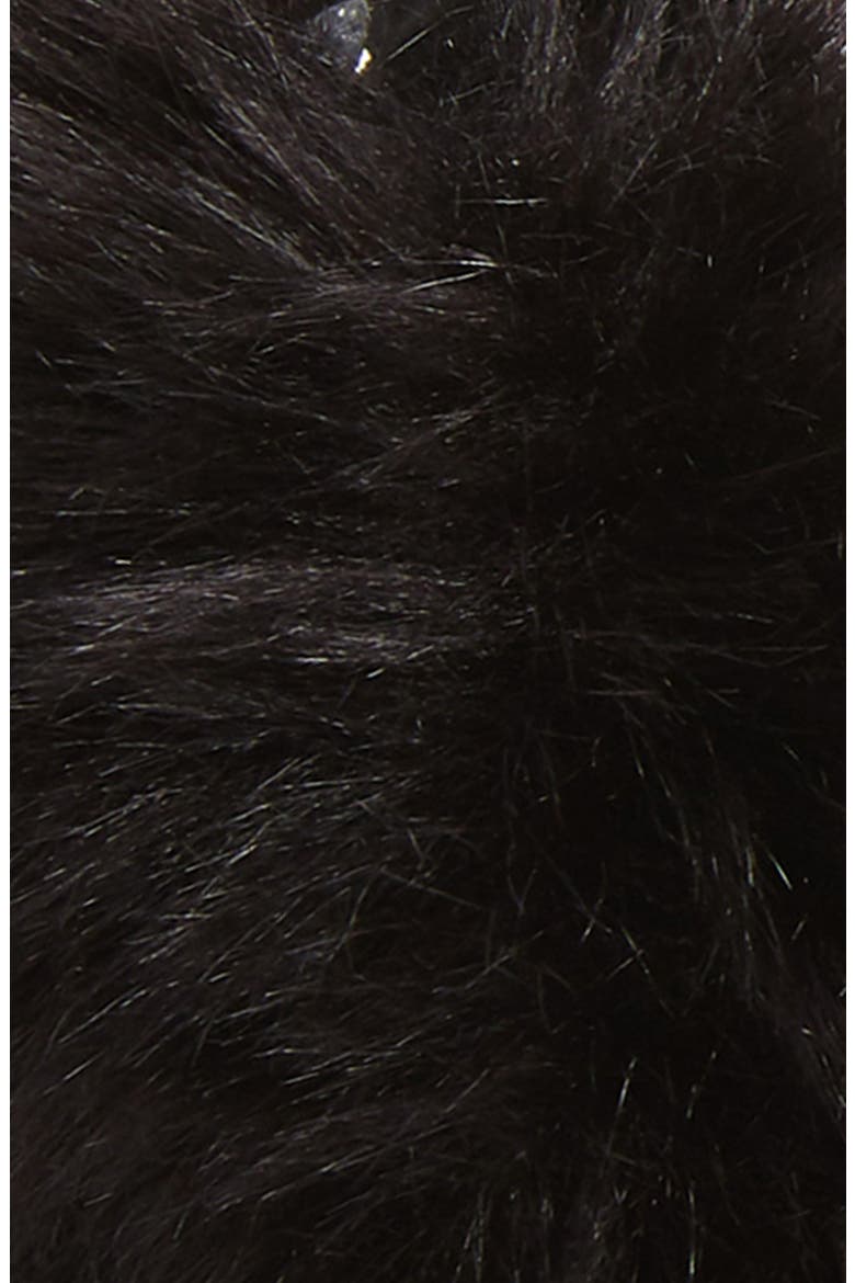 bedazzled faux fur earmuffs, Alternate, color, BLACK