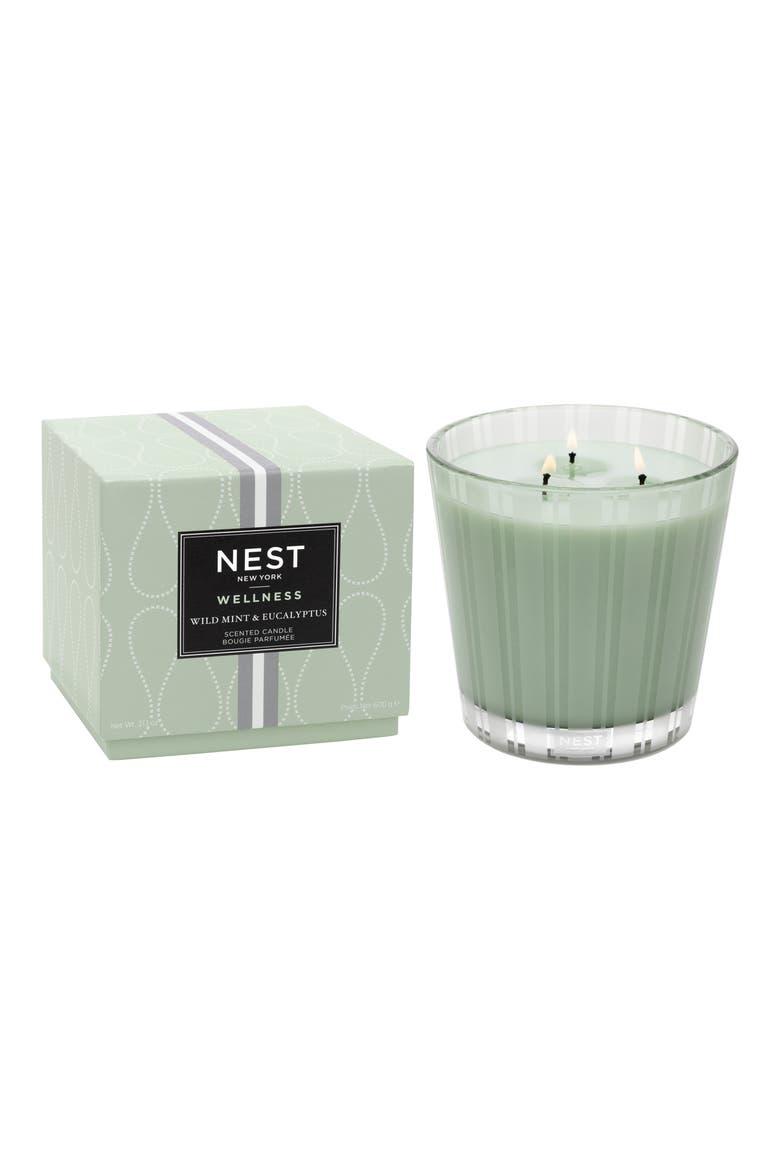 Wild Mint & Eucalyptus Scented Classic Candle, Alternate, color, NO COLOR