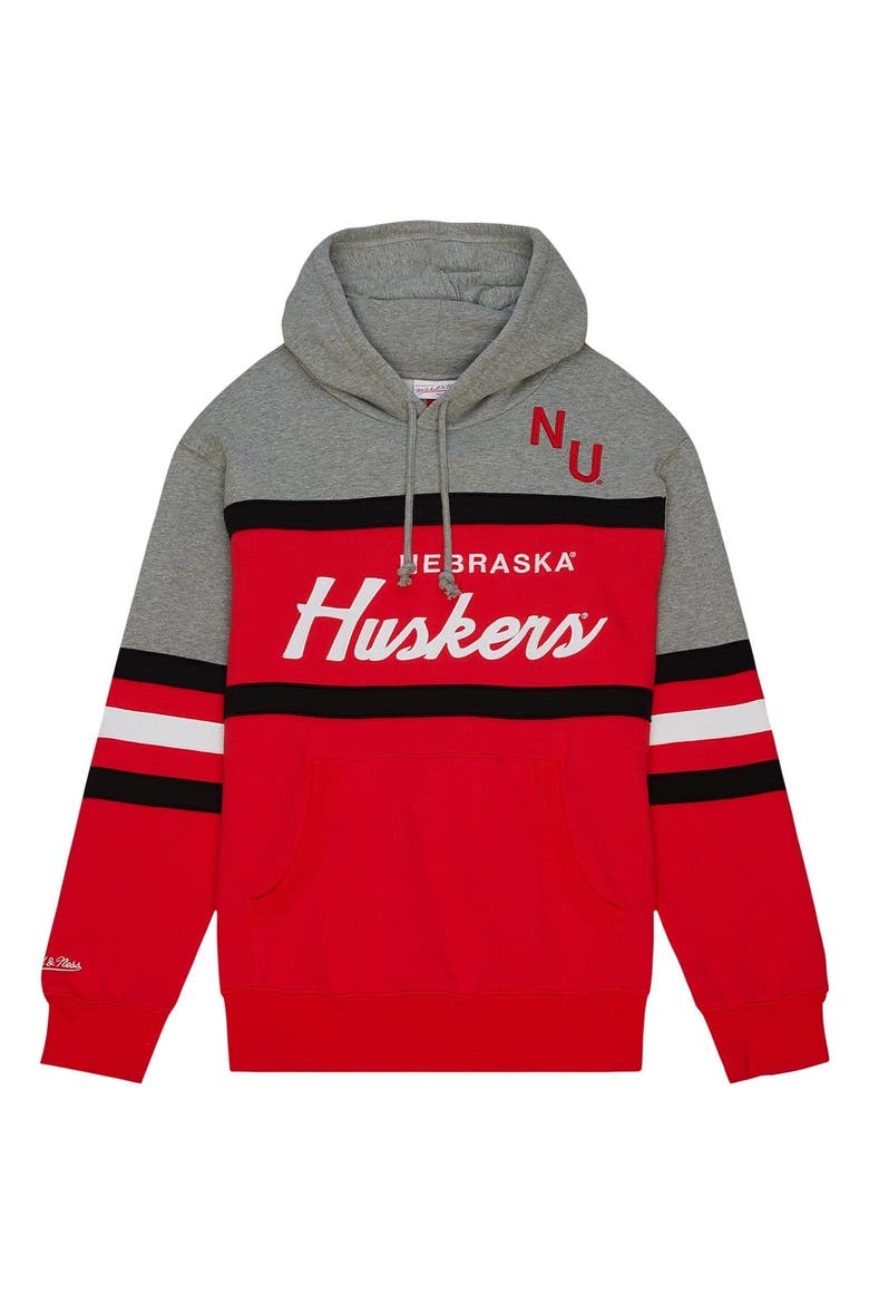Men's Mitchell & Ness Red Nebraska Huskers Head Coach Pullover Hoodie, Alternate, color, Red