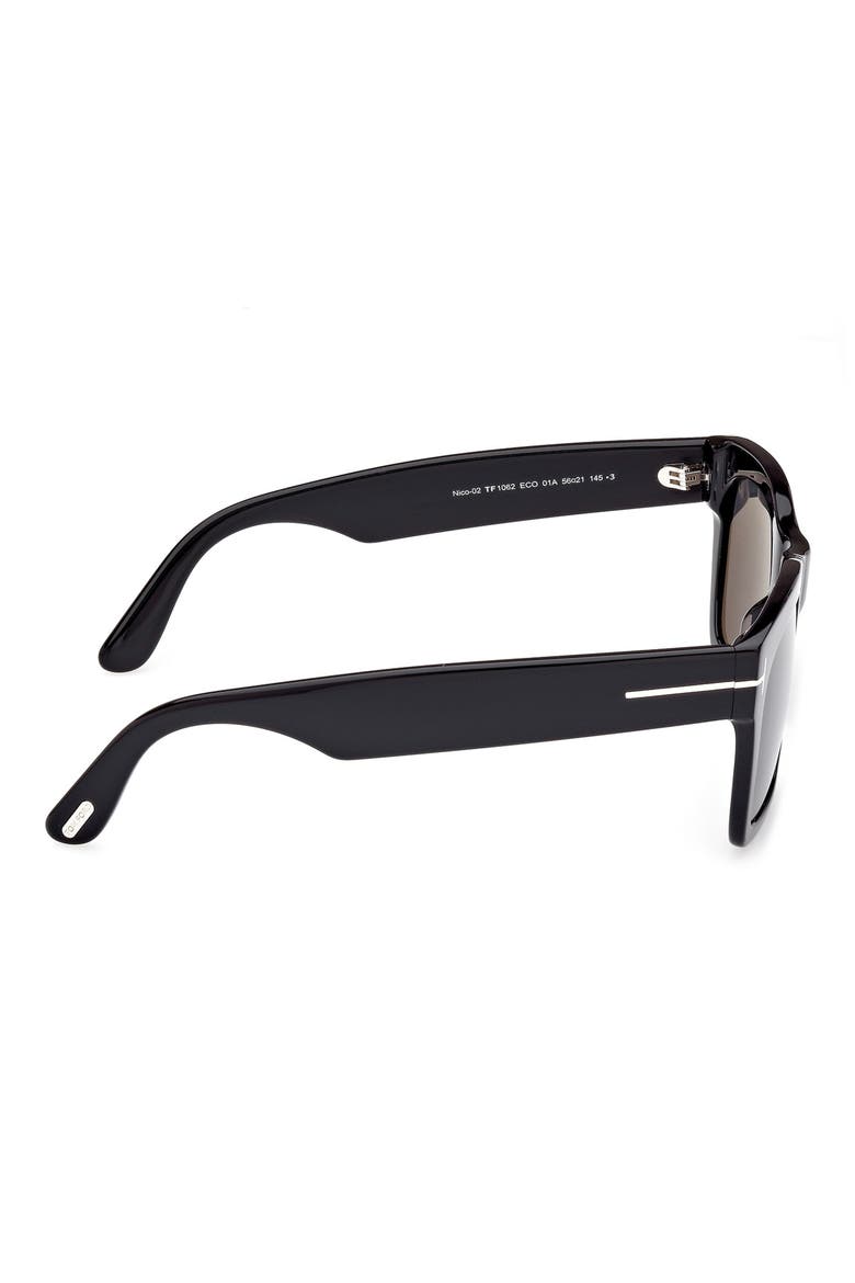 Nico 56mm Square Sunglasses, Alternate, color, SBLK/SMK