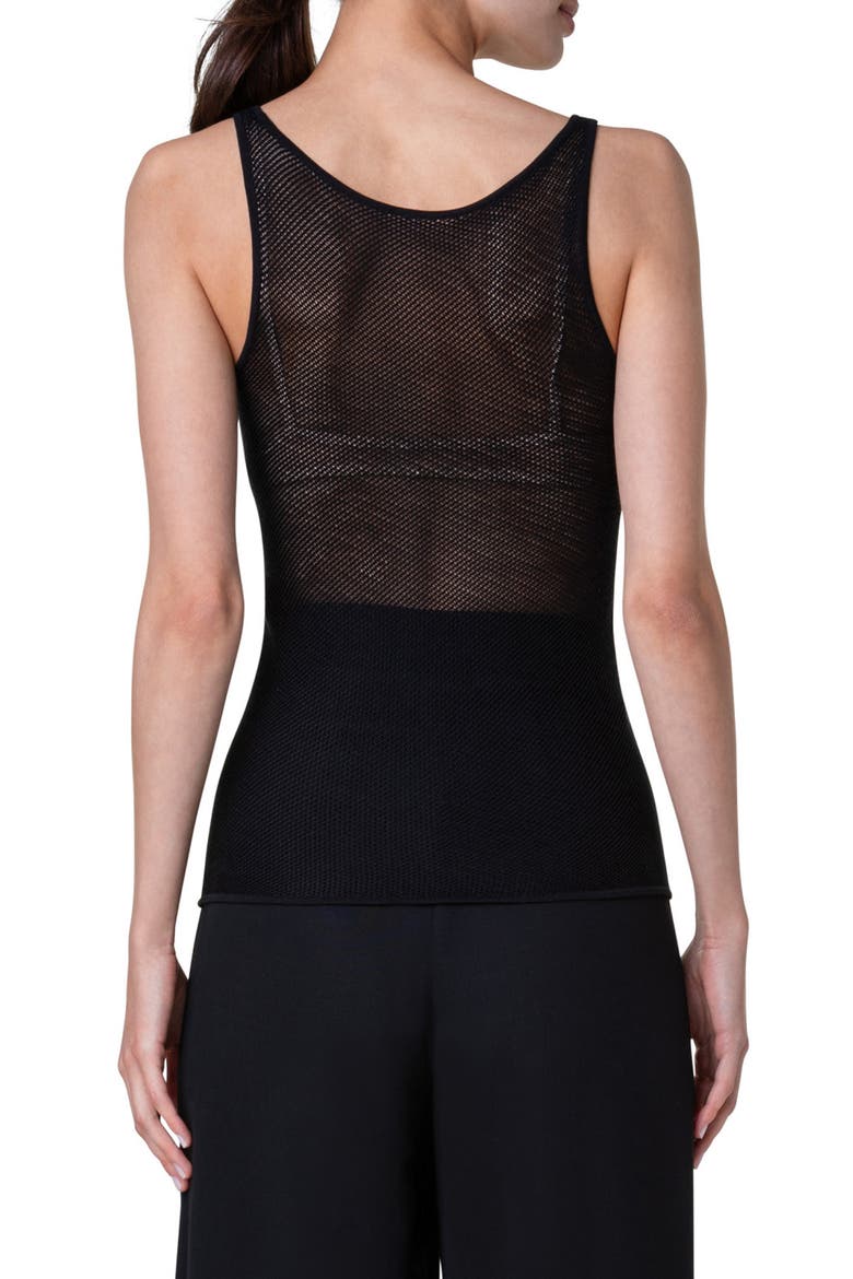 Silk Mesh Tank, Alternate, color, BLACK