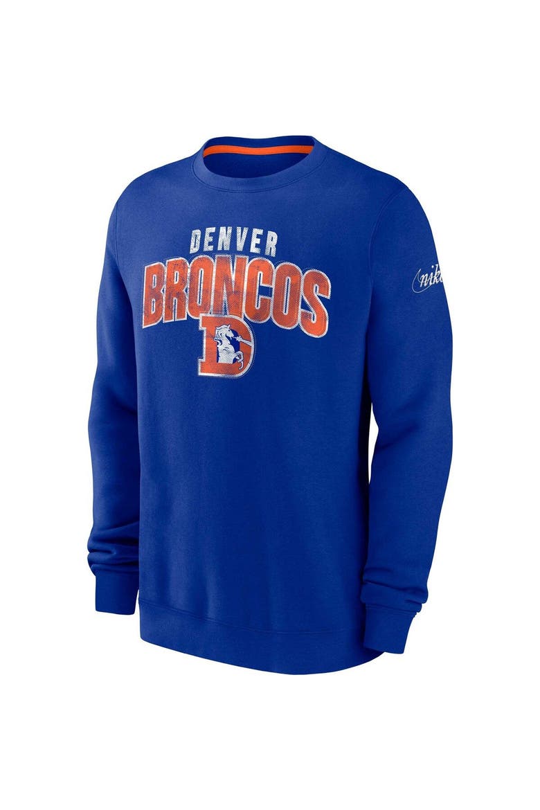 Men's Nike Royal Denver Broncos Rewind Club Pullover Sweatshirt, Alternate, color, Royal