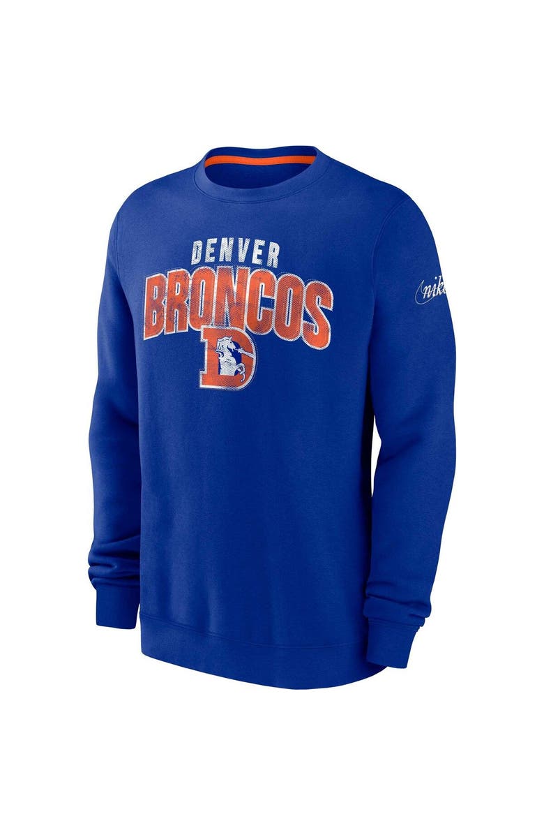 Nike Men's Nike Royal Denver Broncos Rewind Club Pullover Sweatshirt, Alternate, color, 